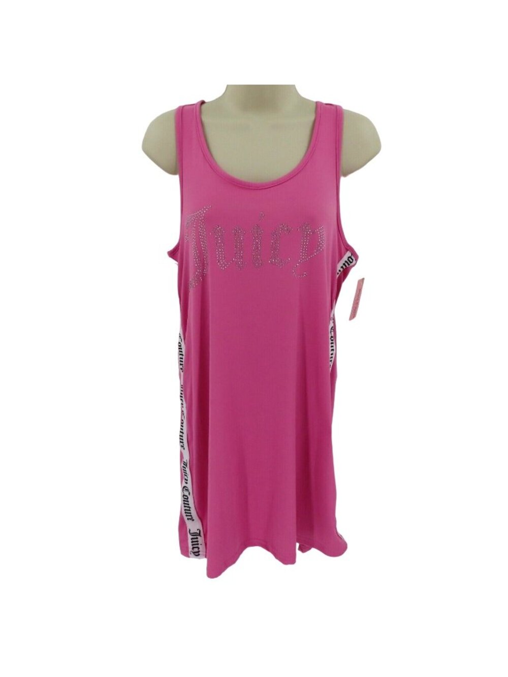 Juicy Couture Medium Rhinestone Socialite Pink Nightgown Sleep Dress NEW NWT